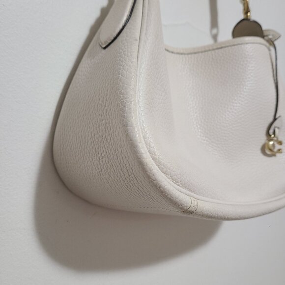 Coach Pebbled Cary Cream Leather Convertible Shoulder Bag CC437 - Picture 9 of 12